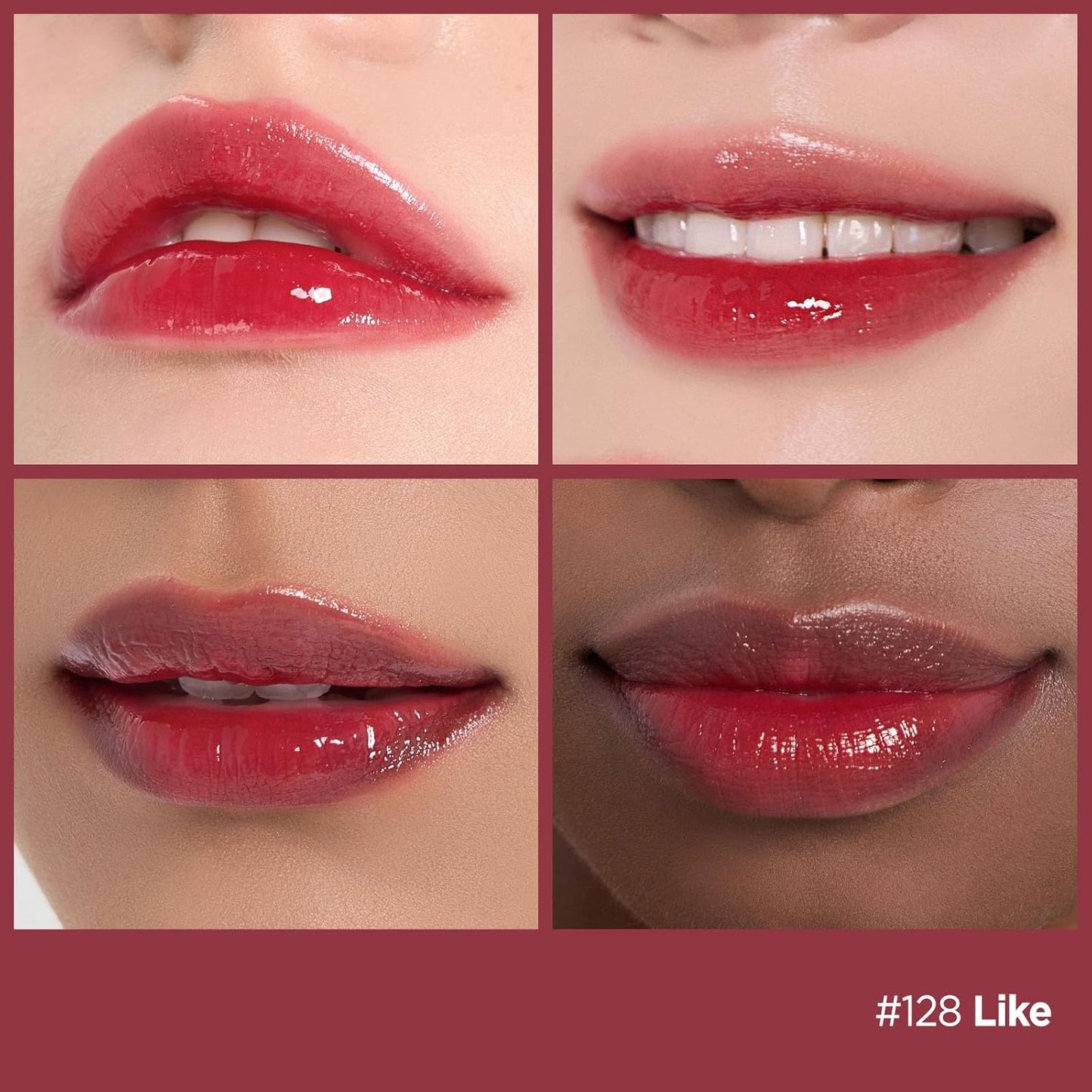 Laka Fruity Glam Lip Tint Mini, Glowing Lip Stain with Wide Color Spectrum, Hydrating & Lightweight Texture, Long-Lasting Bold Stain, Non-Sticky, Vegan, K-Beauty (#128 Like)