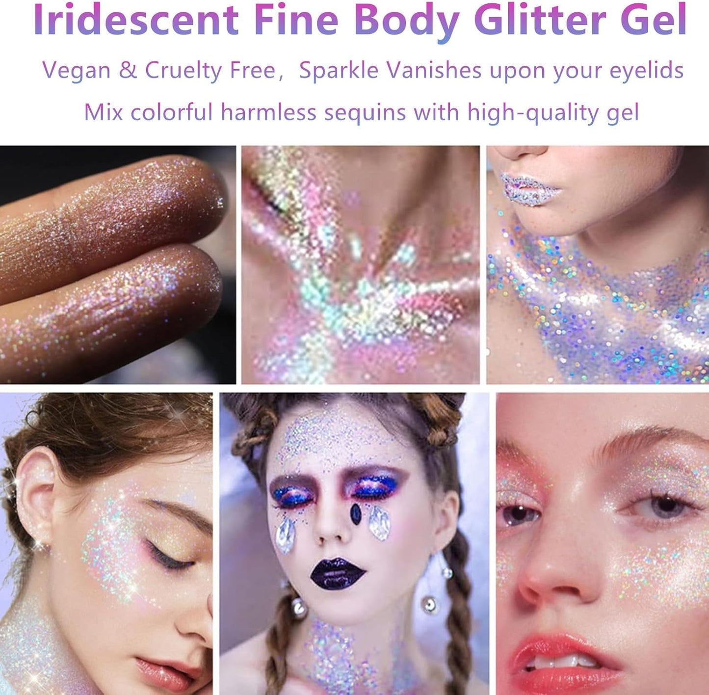 Go Ho Chameleon Rose Pink Body Glitter Gel,Color Changing Rose Pink Face Glitter,Holographic Fine Chunky Sequins Glitters,Reflective Sparkly Festival Rave Accessories