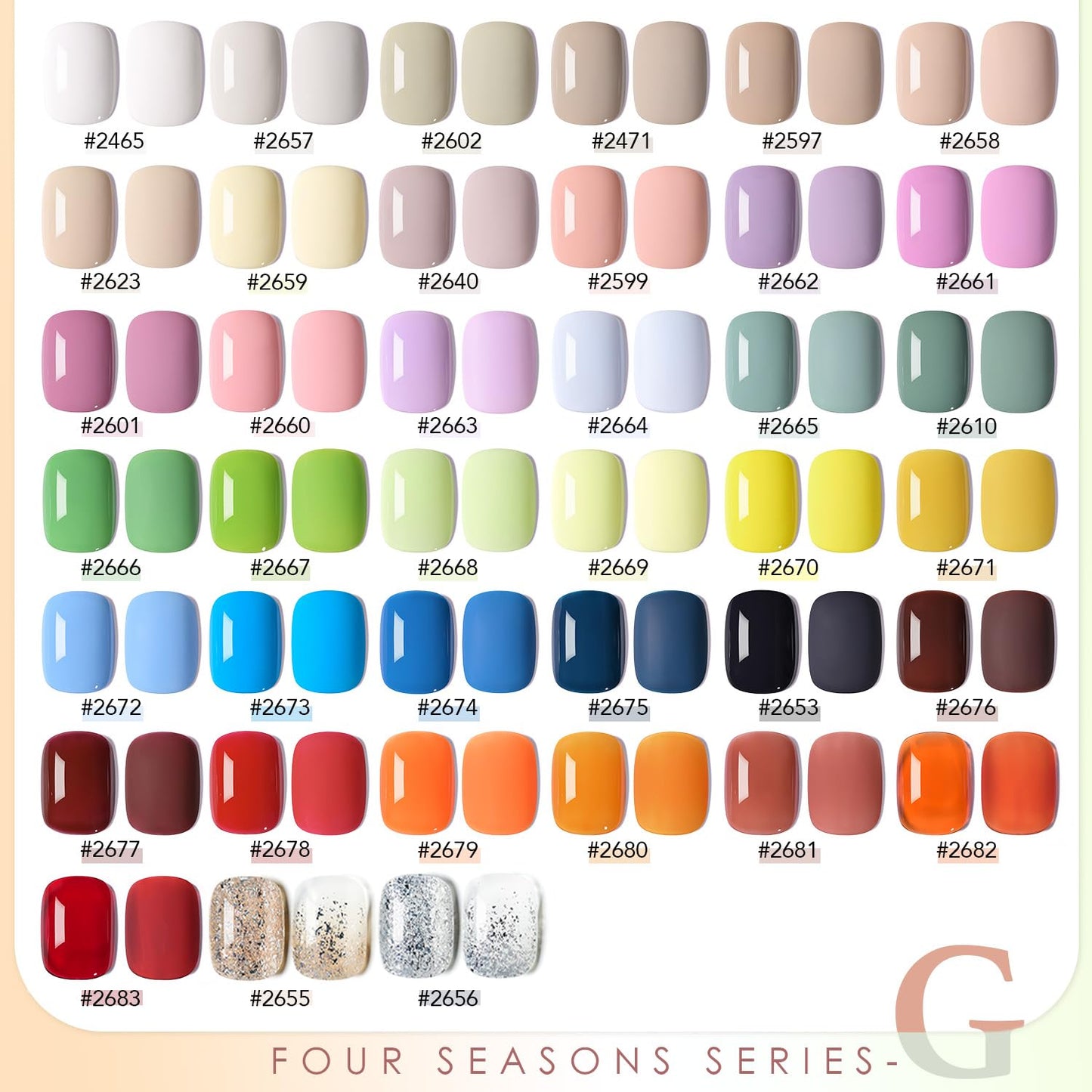 GAOY 42 Pcs Gel Nail Polish Kit, Green Blue Jelly Orange Glitter Colors All Seasons Gel Nail Polish Set with Glossy & Matte Top Coat and Base Coat for Salon and DIY Manicure at Home
