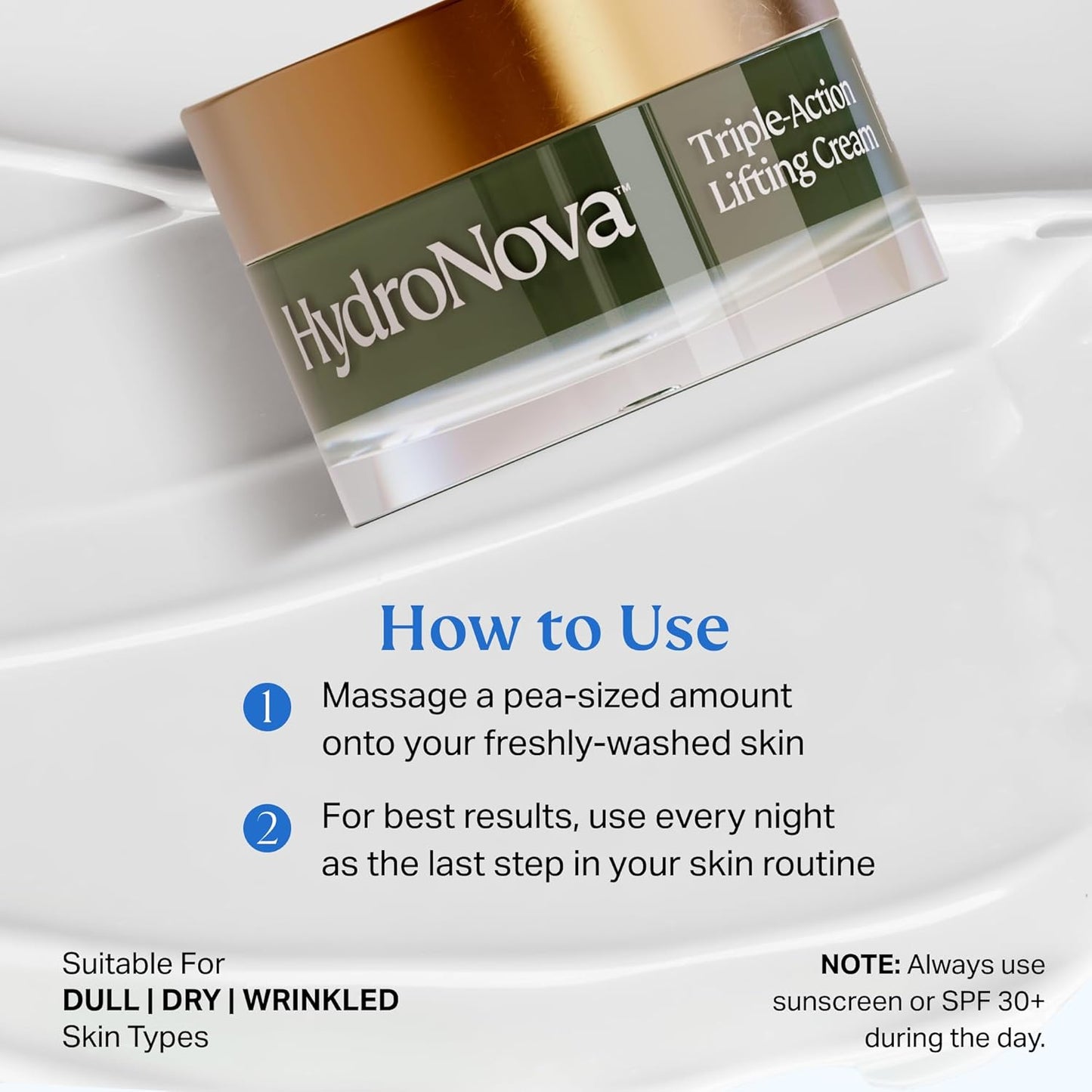 HYDRONOVA Anti-Aging Moisturizer Face Cream and Tighten and Lift Neck Cream - Facial Moisturizer for Women - Skin-Firming Wrinkle Formula with Retinol - PM Moisturizer for Face, Neck and Décolleté