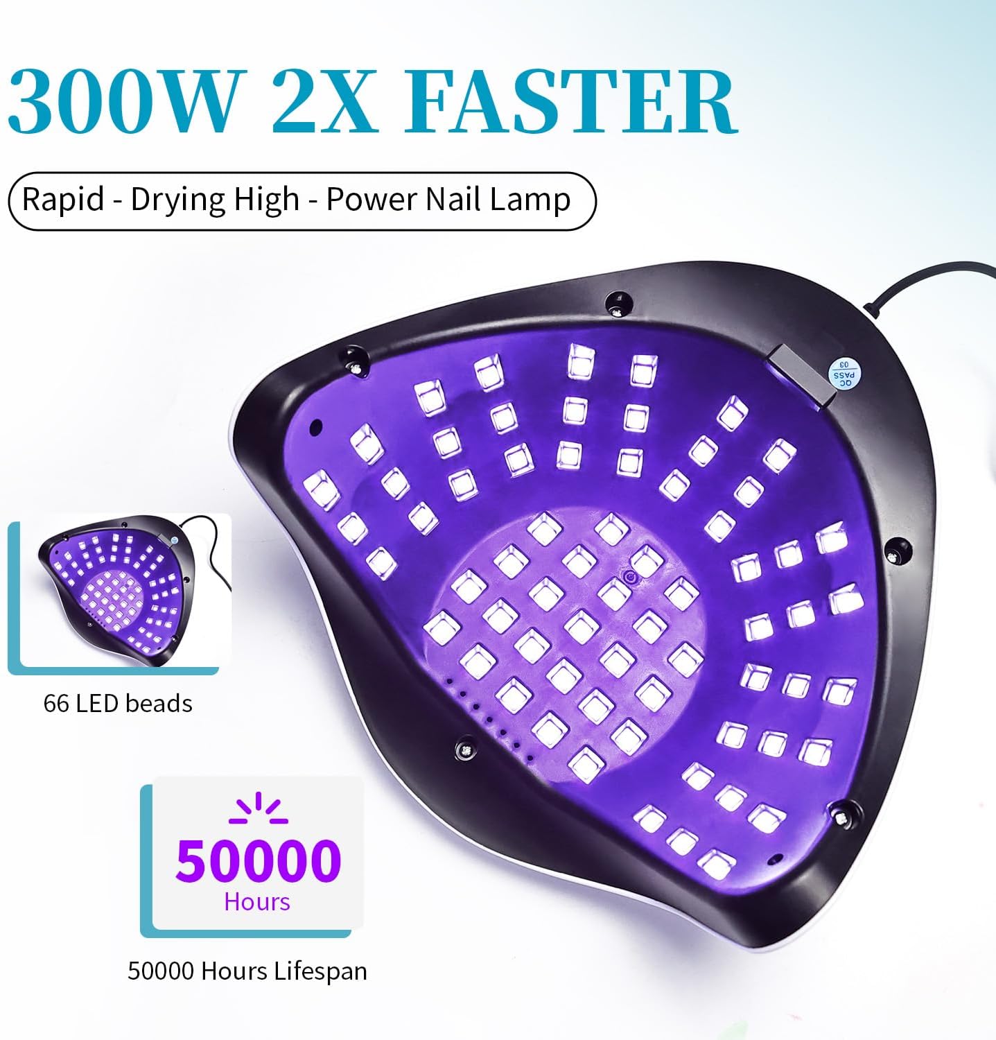 JEWHITENY White U V LED Lamp for Nails:Fast Nail Dryer for Gel Polish with 4 Timers and Automatic Sensor Professional LED Nail Lamp Manicure Tool