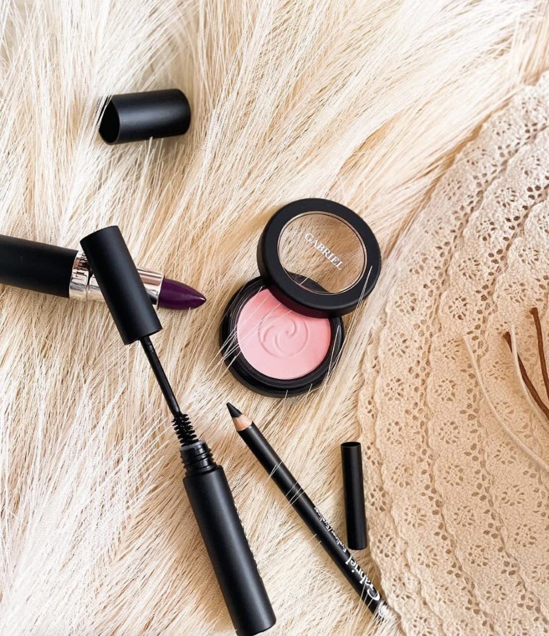 Gabriel Cosmetics Blush (Petal - Pale Pink Nectar/Warm Matte), Natural, Paraben Free, Vegan, Gluten-free, Cruelty-free, Non GMO,enhanced with Sea Fennel, creamy and natural finish, 0.1 oz.