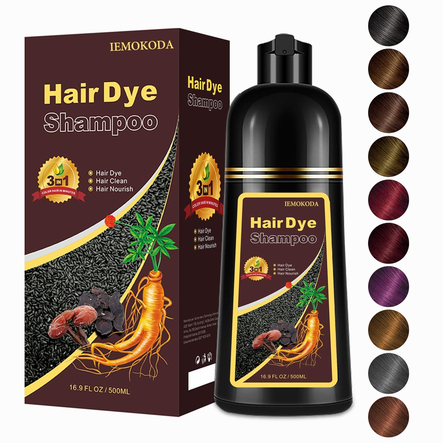Hair Dye Shampoo 3 in 1, Blonde Brown Hair Dye 16.9 FL Oz, Hair Shampoo, Semi-Permanent Hair Color Shampoo, Lasts 30 Days (Blonde Brown)