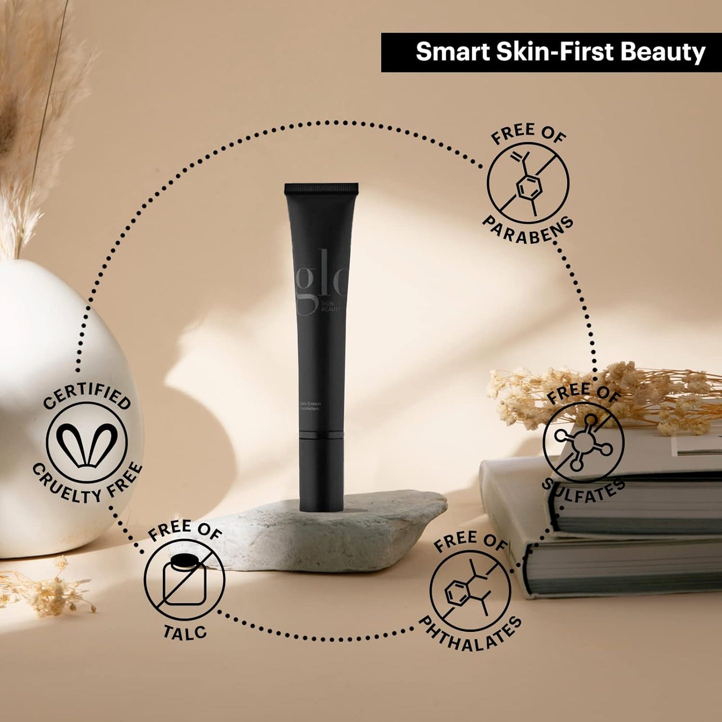 Glo Skin Beauty Satin Cream Foundation Makeup for Face, Natural - Full Coverage, Semi Matte Finish, Conceal Blemishes & Even Skin Tone