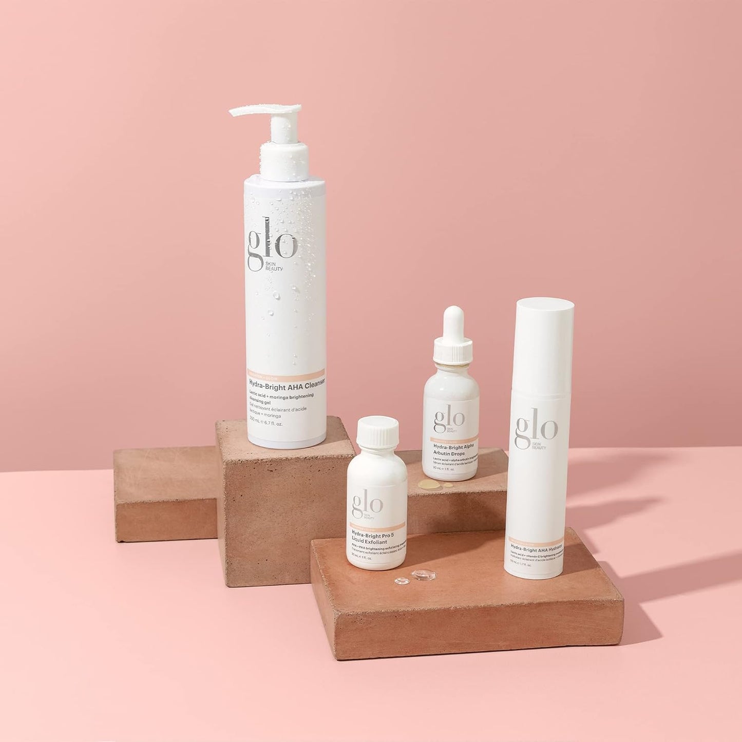 Glo Skin Beauty Brighten + Glow Elevated Essentials Set - Cleanse, Brighten & Hydrate, Targets Dullness, Dark Spots & Sun Damage