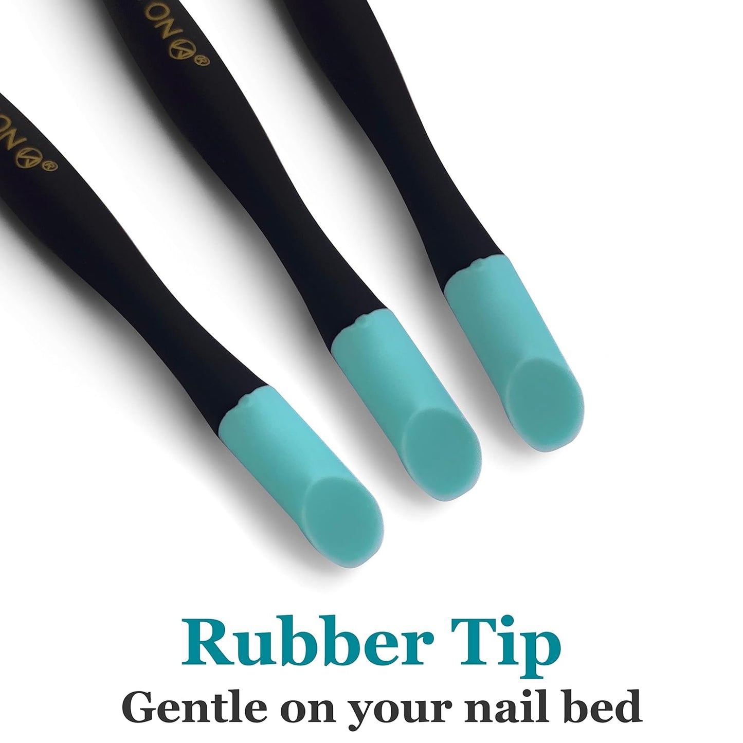 IVON 3 Pack Cuticle Trimmer Pusher Remover, Rubber Tip Gentle on Nail Bed