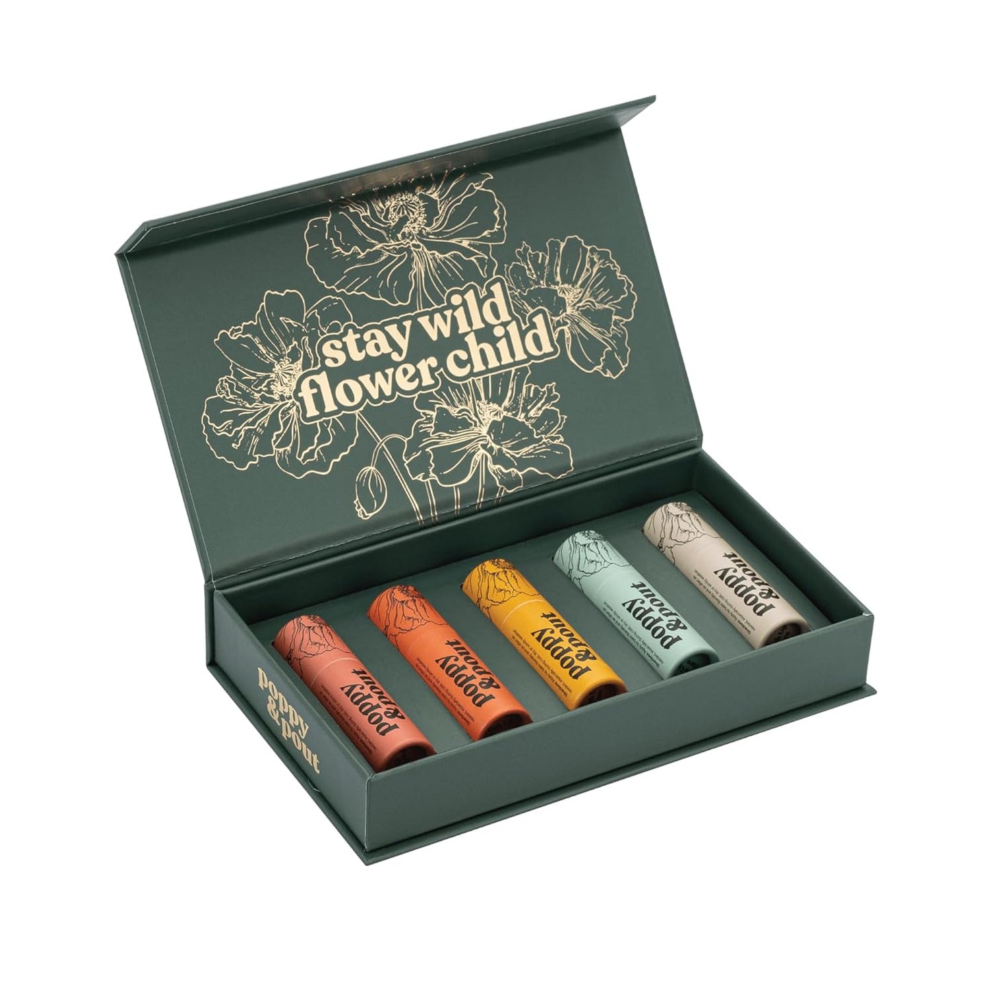 Jumbo Lip Balm Gift Set (5-Pack) | Poppy & Pout All Natural Lip Balms & Moisturizers | Hydrates with Beeswax, Vitamin E, Organic Coconut Oil | Cruelty-Free | Lip Balm in Recyclable Cardboard Tube