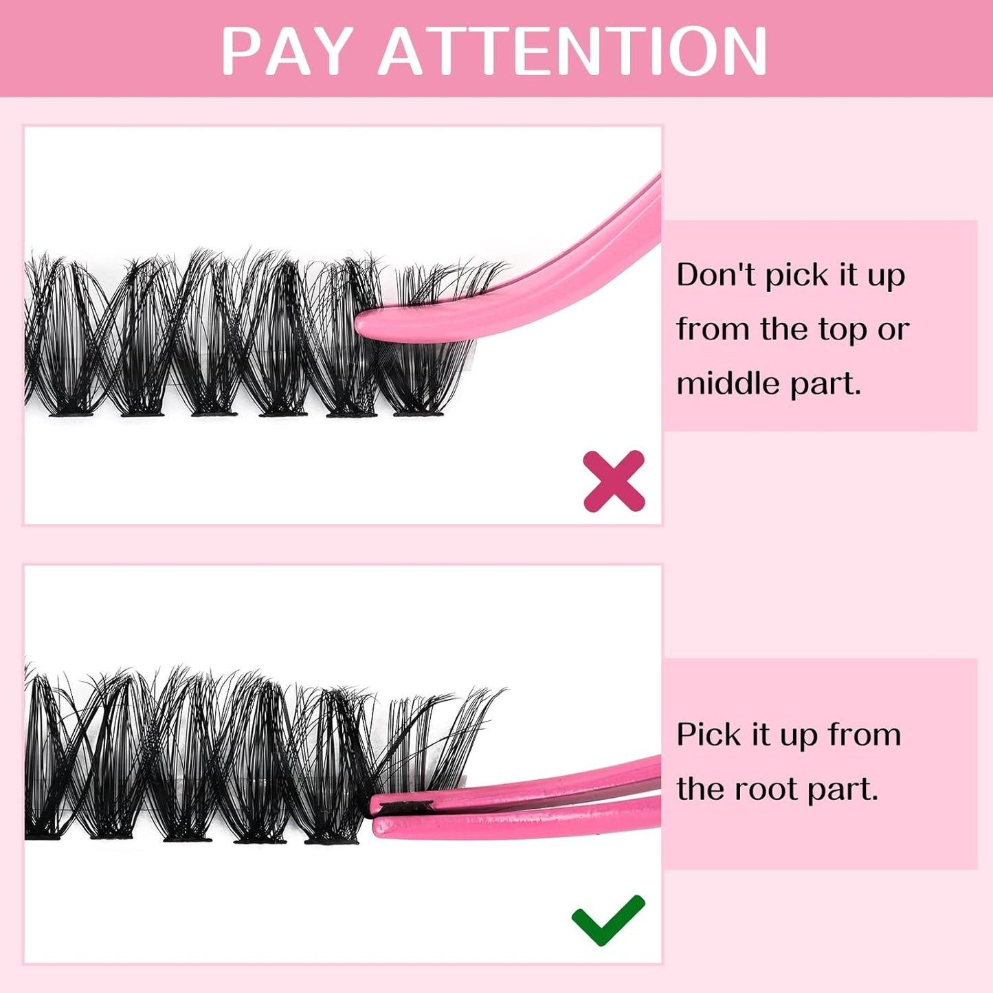 Individual Lashes 80D Mixed 0.05 Lash Clusters 14 Rows that Look Like Eyelash Extensions DIY Lash Extension Self Application At Home (80D-C-9-16mix)