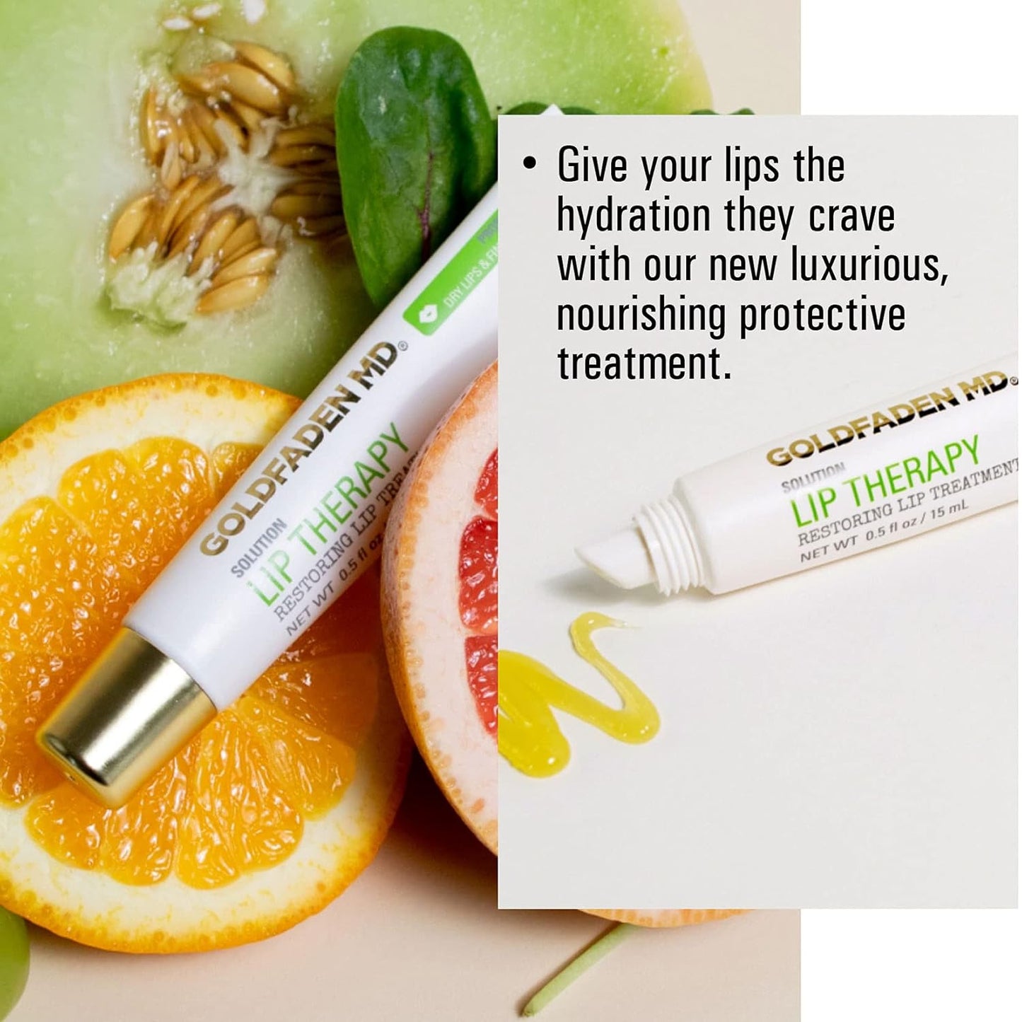 GOLDFADEN MD Ultimate Hydration Duo Hands to Heart Moisturizing Anti-Aging Hand Cream 3oz and Lip Therapy Restoring Lip Balm .5oz