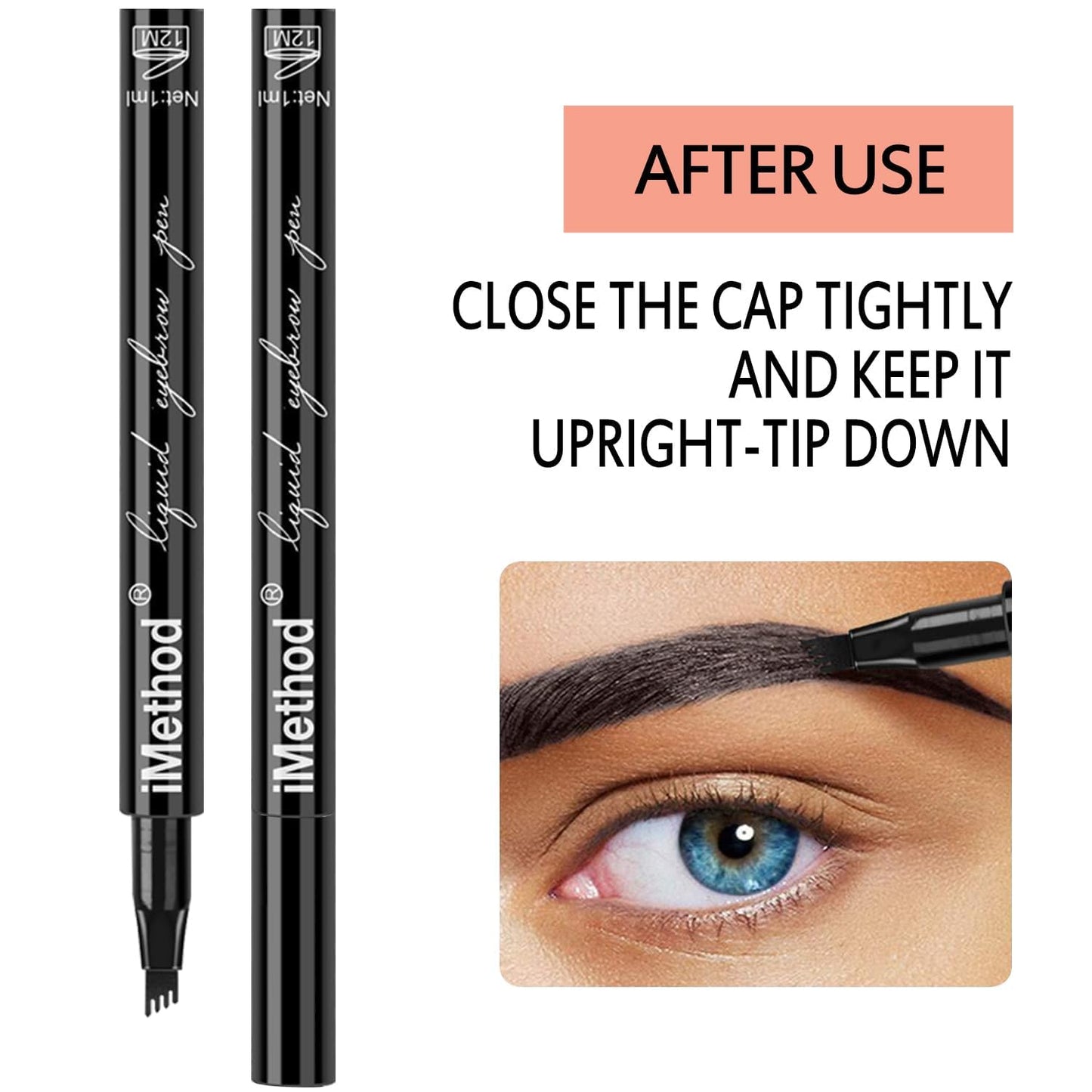 iMethod Eyebrow Pen - iMethod Eyebrow Pencil with a Micro-Fork Tip Applicator Creates Natural Looking Brows Effortlessly and Stays on All Day, Brown