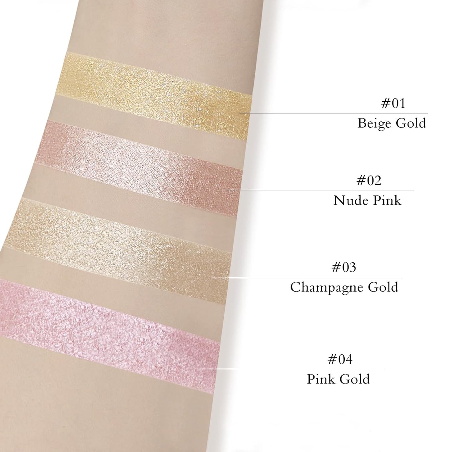 Highlighter Makeup Palette Shimmer Contour Palette Powder for Brighten Face Contour Gold Cheek Highlight Makeup, Long Lasting Highlighter Powder with Mirror for Illuminator Makeup (PINK GOLD)