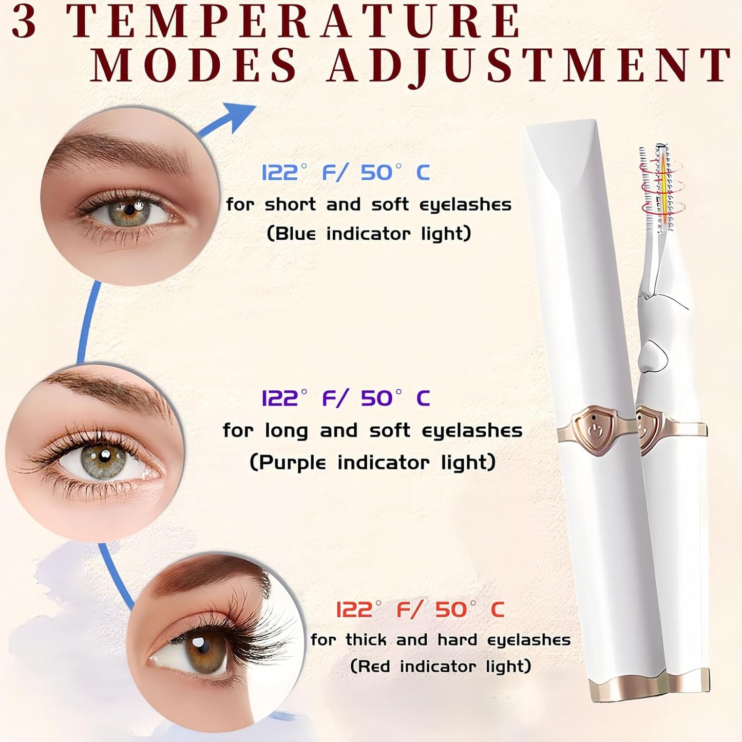 Heated Eyelash Curler - 2 in 1 Clip-Type Eyelash Curlers - Electric Eyelash Curler Rechargeable for 24H Long Lasting, 3 Heating Modes, 8S Fast Heating, Makeup Tool Gifts for Women Girls, White-DA