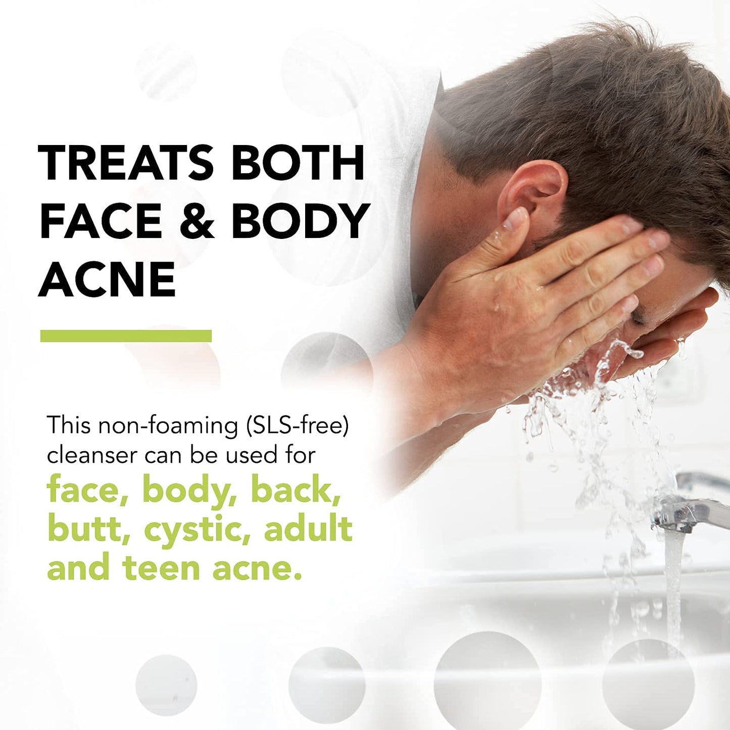 humane Benzoyl Peroxide Acne Face Wash - 5% Regular-Strength Acne Treatment for Face, Skin, Back and Body - 8 Fl Oz - Dermatologist-Tested Non-Foaming Cleanser - Vegan, Cruelty-Free