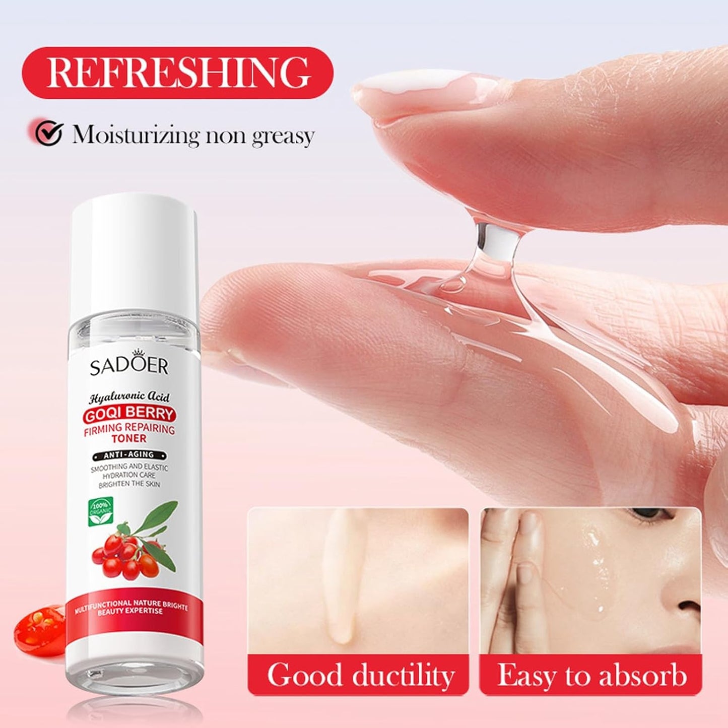 Goji Berry Skincare Sets, 6 In 1 Complete Facial Care Kit Antioxidant, Anti Aging Skin Care Set For Tighten, Lift & Reduce Wrinkles, Goji Berries Face Care Set For Women, Beauty Gift Set For Girls