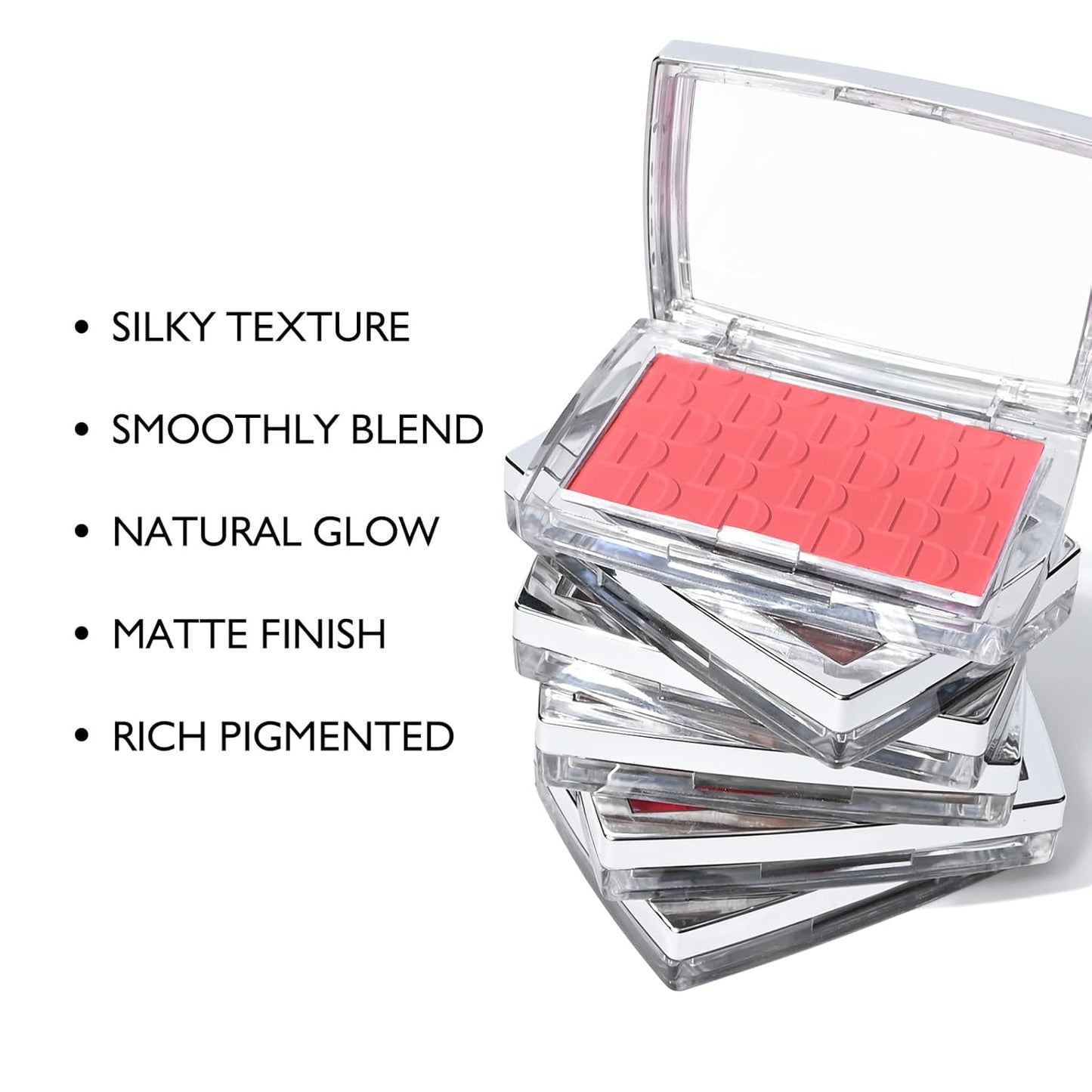 KYDA Powder Blush, Radiant Glow Face Blusher, Blendable Formula, Lasting Moisturizing, Ultra Fine Lightweight Texture, Cherry