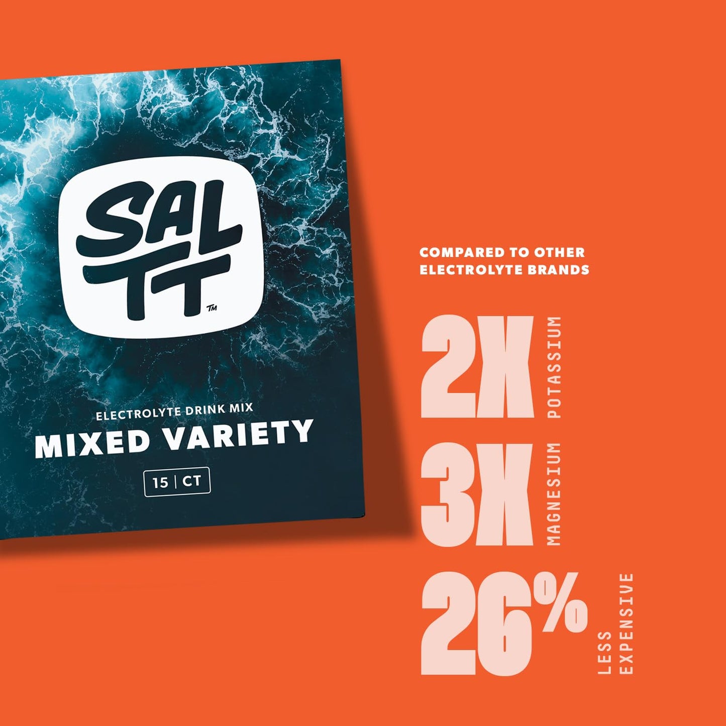 Keto Chow SALTT Electrolytes Powder Packets, All Things Mixed Variety Pack (15 Packets) - Magnesium, Potassium, Sodium, Trace Minerals - Vegan & Gluten Free - Travel Essentials - Made in USA