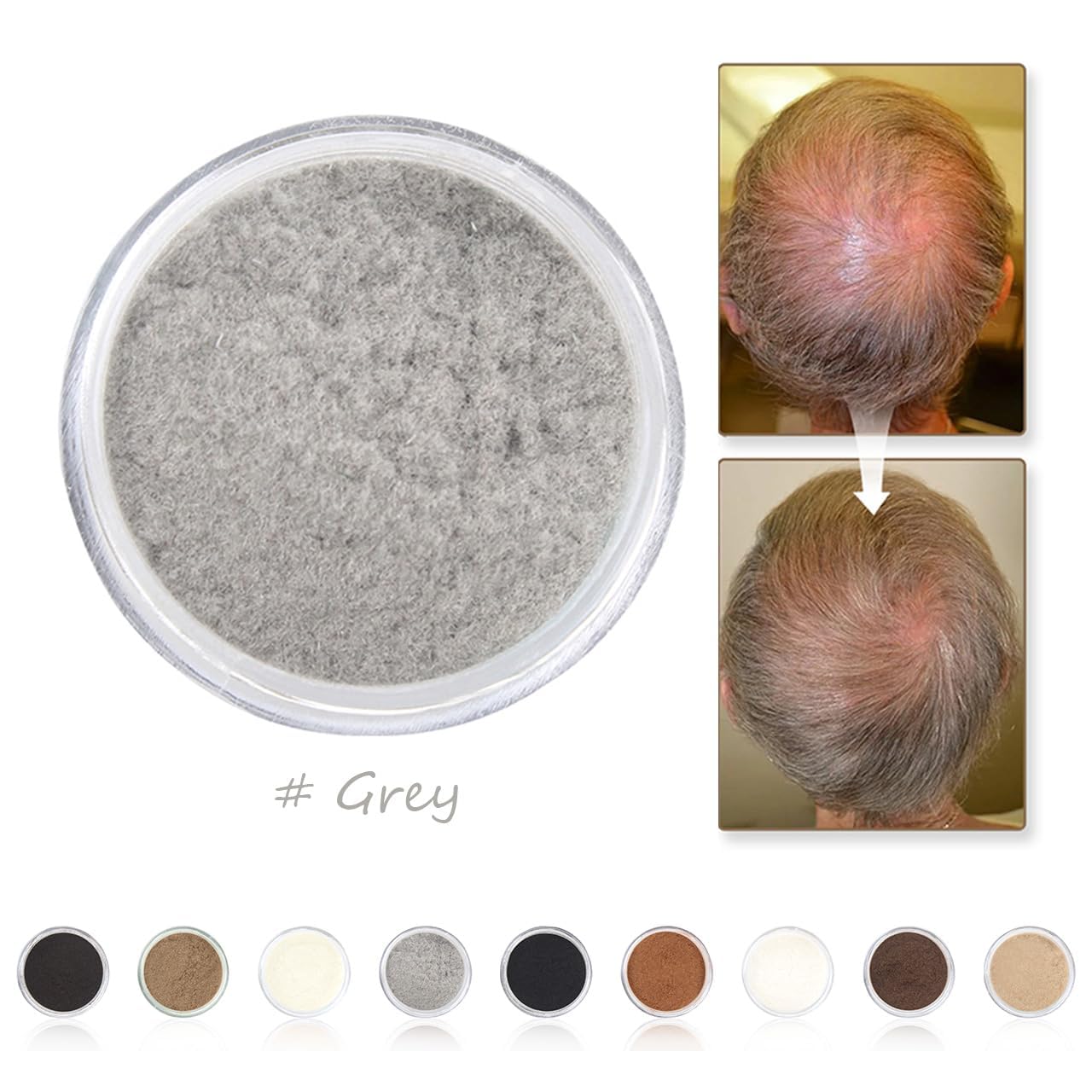 Hair Fibers for Thinning Hair for Women All-Natural Hair Building Fibers 0.98 Oz Hair Volume Powder Bald Spot Cover Up for Men & Women (Gray)