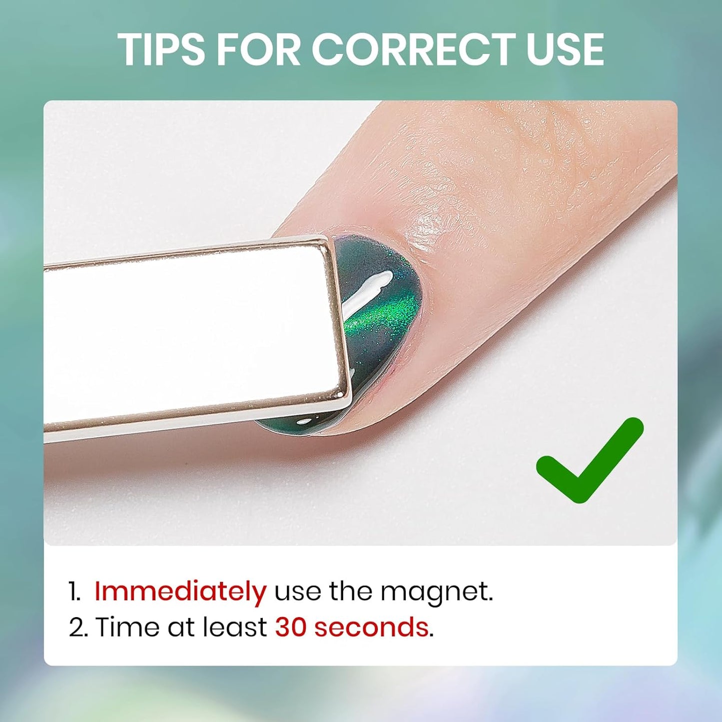 Green Magnetic Nail Polish, Cateye Nail Polish Non Gel Quick Dry Lacquer Manicure Gift For Women Girls 16ml/0.54 oz