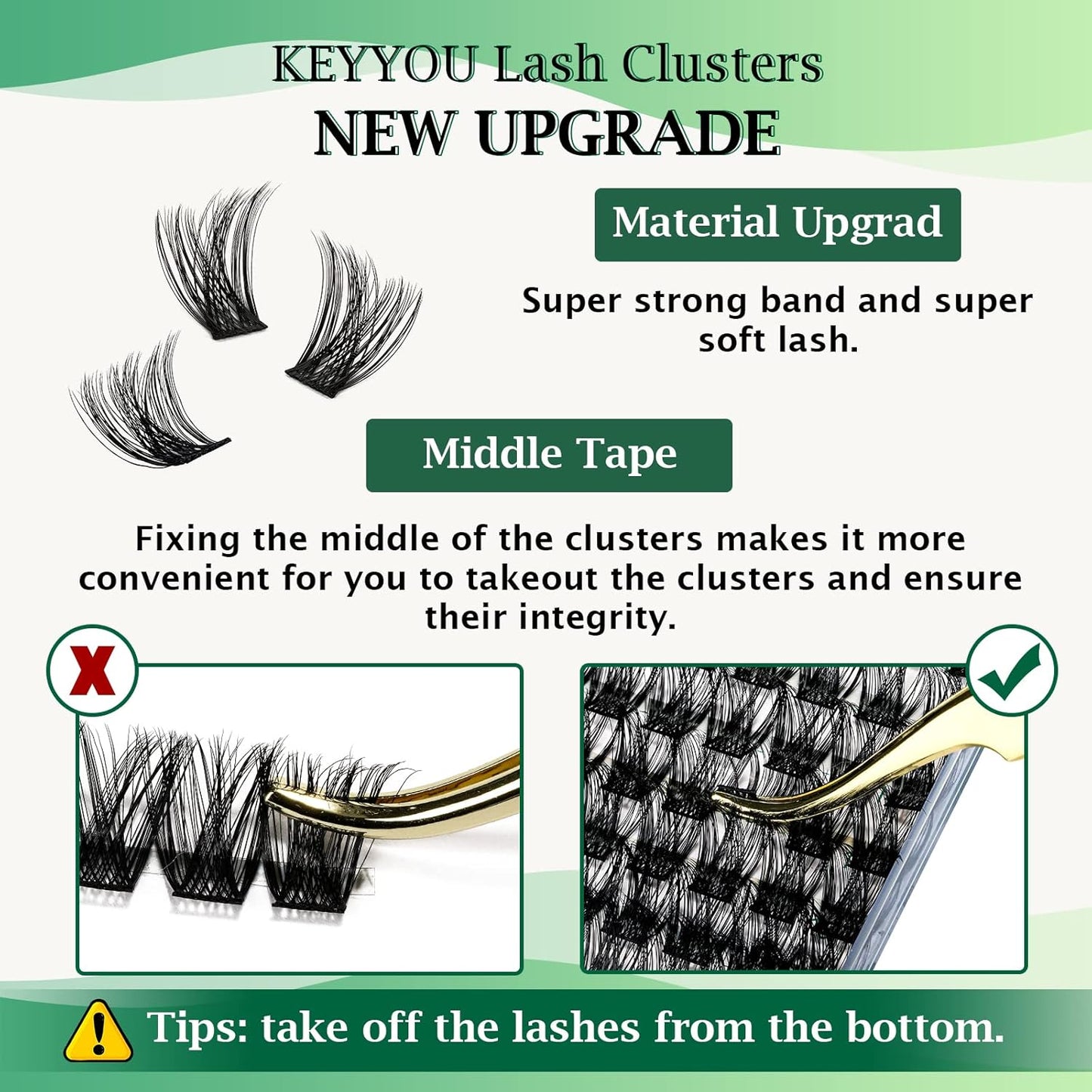 Lash Clusters 96pcs Individual Lashes Y01 D Curl 18mm Cluster Lashes KEYYOU Volume Wispy Lash Extension Soft&Comfortable Easy DIY at Home(Y01,D-18mm)