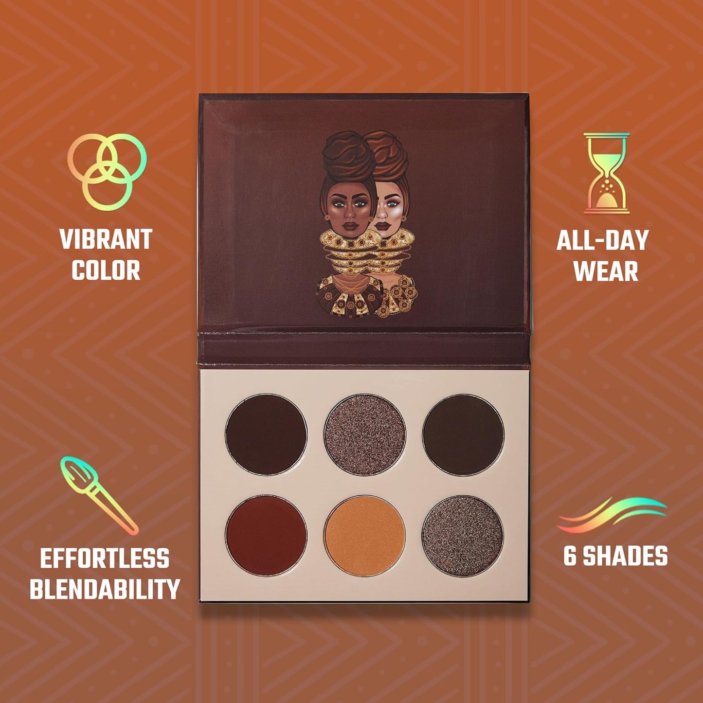 Juvia's Place Palette The Chocolates - Tan, Auburn, Shades of 6, Rich Dark Chocolate Palette, Professional Eye Makeup, Pigmented Palette, Makeup Palette for Eye Color & Shine