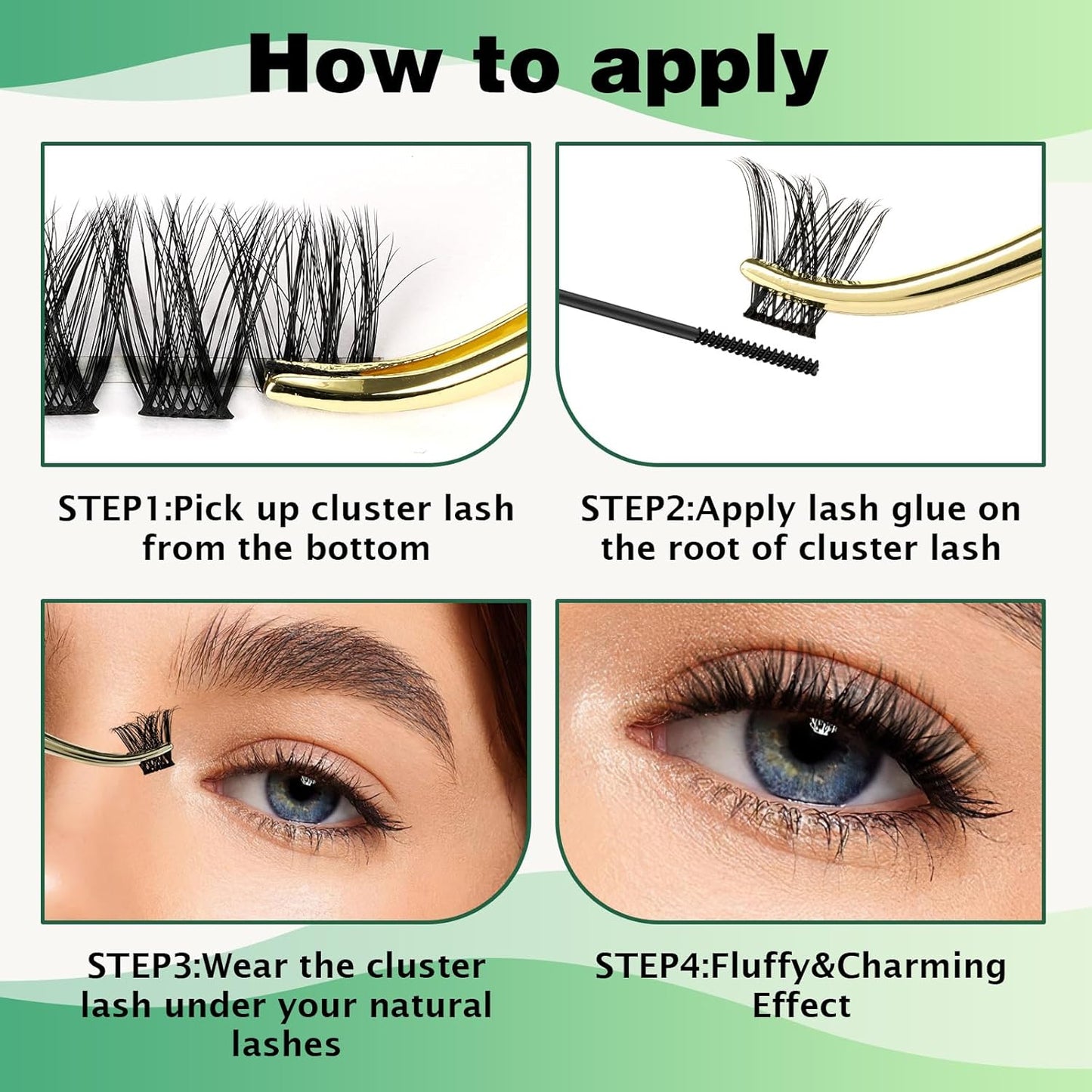 Lash Clusters 96pcs Individual Lashes D Curl 8-18MIX Eyelash Clusters KEYYOU Volume Wispy Lash Extension Soft&Comfortable Easy DIY at Home(Y19,D-8-18MIX)