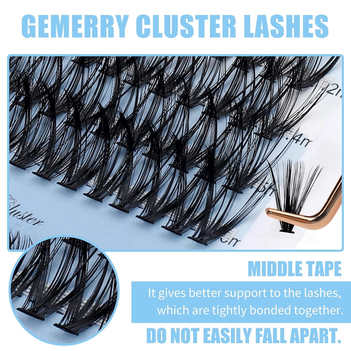 Individual Lashes Large Tray 240pcs 0.07mm 10D+20P C Curl Mix 8-16mm Lash Clusters Soft&Comfortable Cluster Lashes Mink Individual Lash Clusters Mixed Tray False Eyelashes By GEMERRY