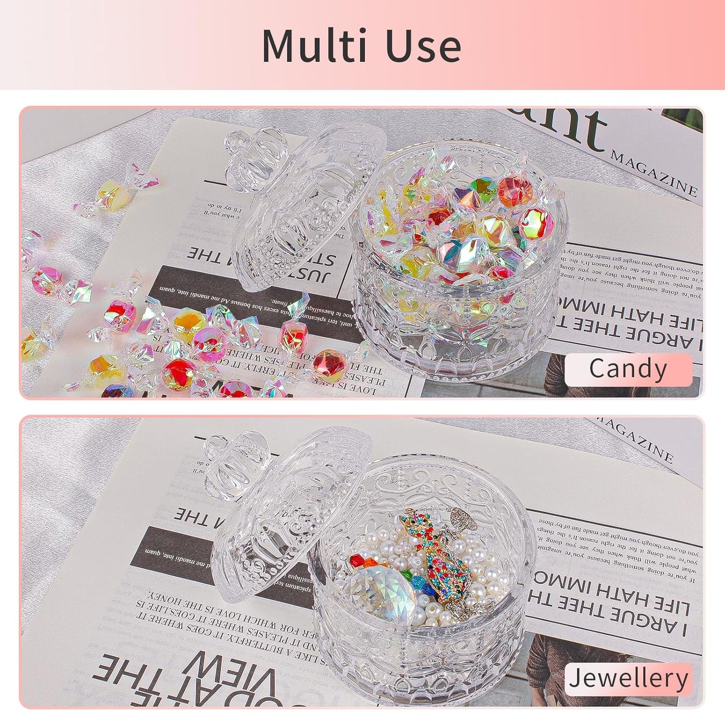 Large Body Powder Puffs and Containers, Crystal Clear Powder Container with Soft Power Puffs, Reusable Dusting Powder Case with Washable Velvet Face Body Glitter Puffs Wet and Dry Makeup