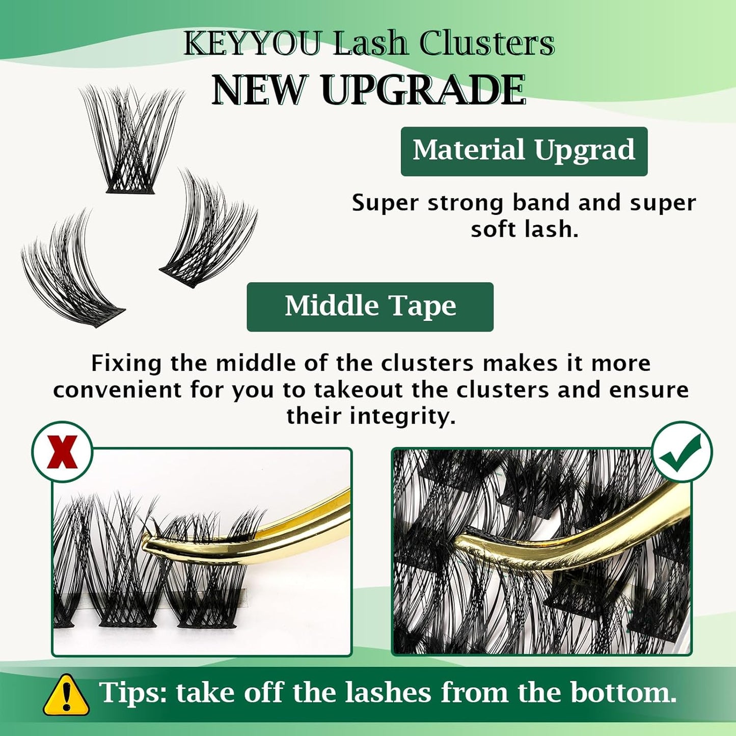 Lash Clusters 96pcs Individual Lashes D Curl 8-18MIX Eyelash Clusters KEYYOU Volume Wispy Lash Extension Soft&Comfortable Easy DIY at Home(Y19,D-8-18MIX)