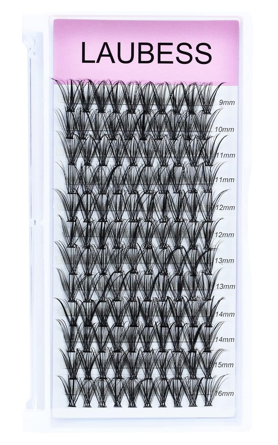 Lash Clusters LAUBESS Individual Lashes Waterproof Eyelash Clusters Mixed Tray Cluster Eyelash Extensions Soft Cluster Lashes for Beginners (30D-C-Mix9-16)