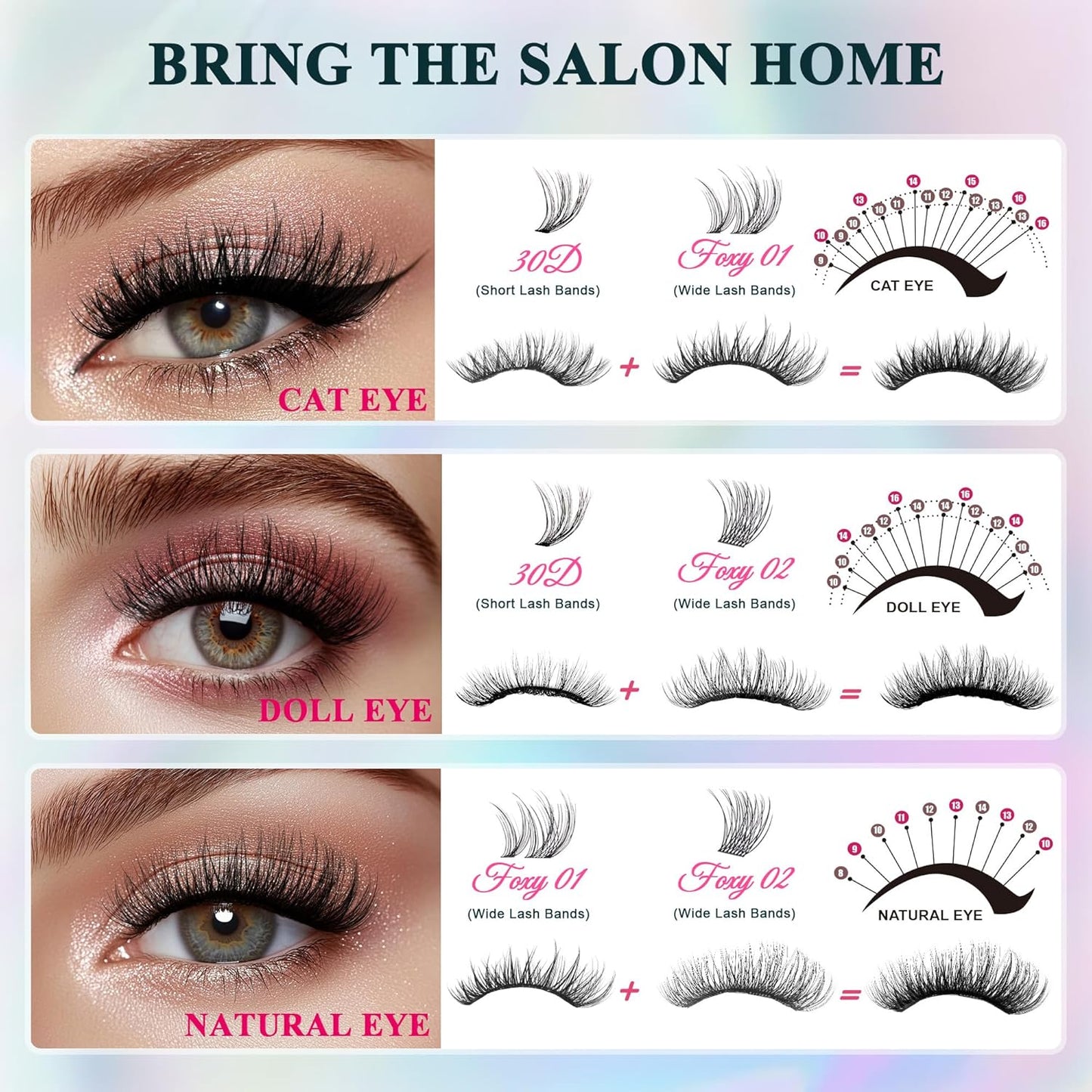 Lash Clusters - Wispy Lash Clusters For Natural Look 8-16MM 536Pcs Eyelash Clusters D Curl Individual Lashes for DIY Lash Extension Kit