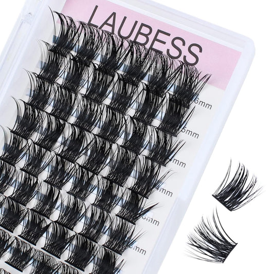 Lash Clusters Extensions D Curl Individual Lashes Mixed Tray DIY Eyelash Extension Supplies Faux Mink Cluster Lashes Natural Look Fluffy (01-0.07D-9-16mm)