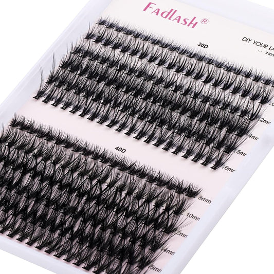 Lash Clusters Individual Lashes Cluster Mixed Tray Lash Clusters DIY Eyelash Extensions Individual Cluster Lashes Self-application at Home (30D+40D-0.07C,8-16mm)