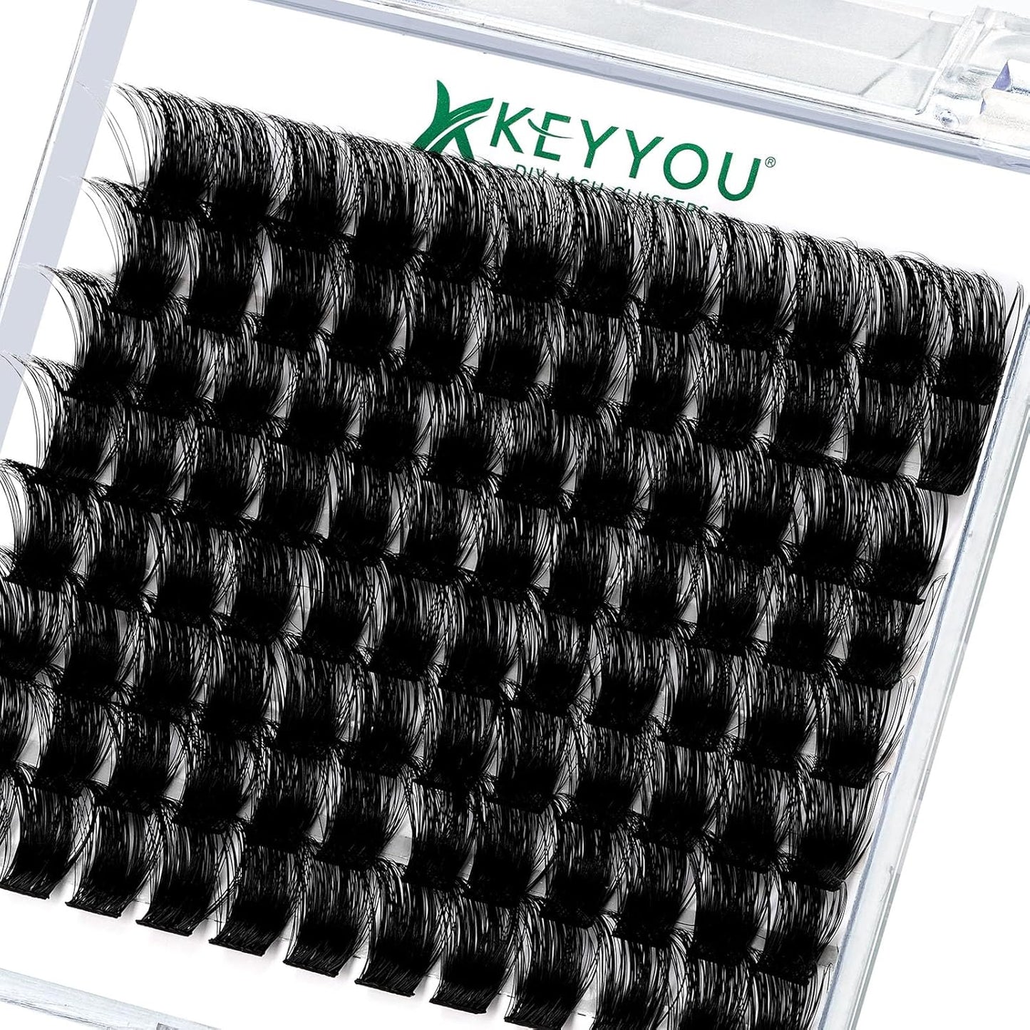 Lash Clusters 96pcs Individual Lashes Y04 D Curl 16mm Eyelash Clusters KEYYOU Volume Wispy Lash Extension Soft&Comfortable Easy DIY at Home(Y04,D-16mm)