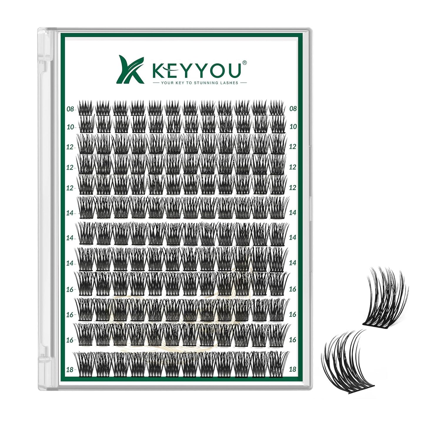 Lash Clusters 144pcs eyelash clusters D Curl 8-18MIX Individual Lashes KEYYOU Air Touch Cluster Lashes Super Lightweight Soft Wispy Comfortable Easy DIY at Home(Air03-D-8-18MIX)