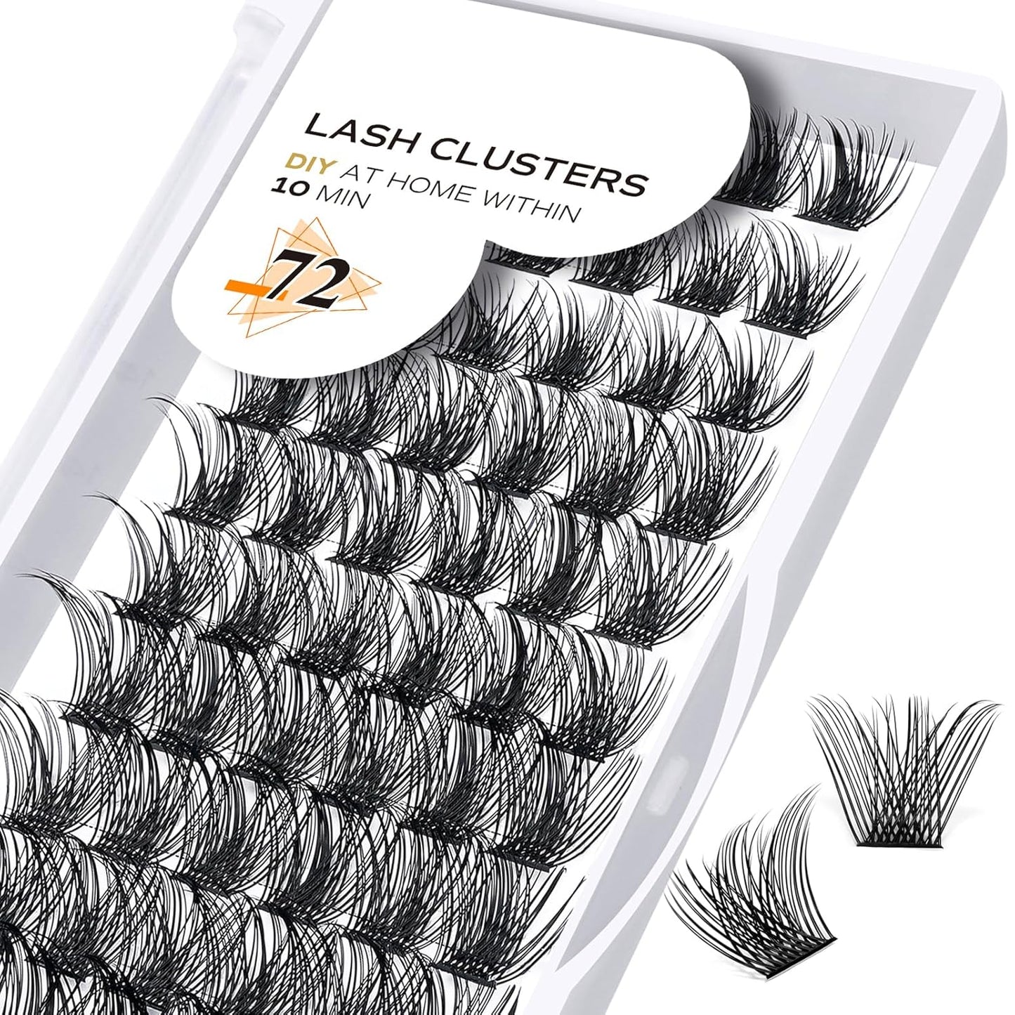 Lash Clusters B02 C Curl 12-18mm DIY Eyelash Extensions 72 Clusters Lashes C Curl B&Qaugen Mega Volume Individual Lashes Eyelash Clusters Extensions Individual Lashes Cluster DIY at Home (NM-C-12-18)