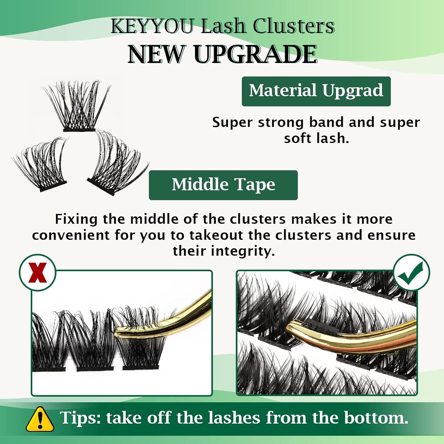 Lash Clusters,96 Pcs Cluster Lashes D Curl 14mm DIY Lash Extensions Eyelash Clusters,KEYYOU Volume Wispy Individual Lashes Soft&Comfortable Easy DIY at Home(Y06,D-14mm)