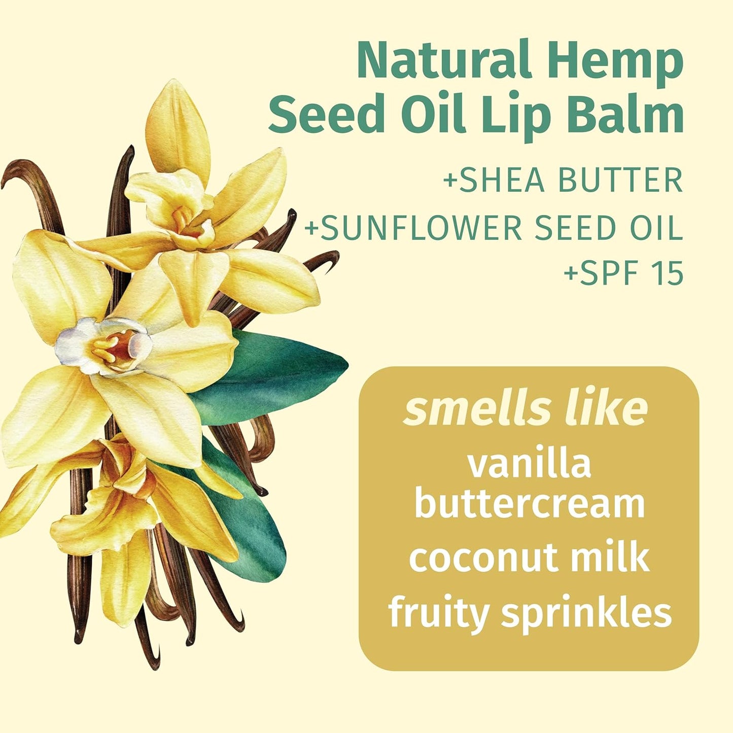 Hempz NEW Vanilla Lip Butter Balm, Soothing and Hydrating Lip Care for Men or Women, .44oz