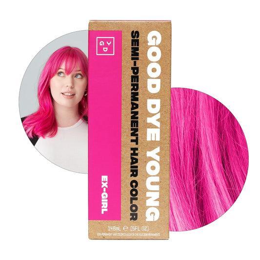 Good Dye Young Semi-Permanent Hair Color, Vegan and Cruelty-Free Pink Hair Dye, Last up to 24 Washes, Non-Damaging Conditioning Hair Color (5FL OZ, Ex Girl)