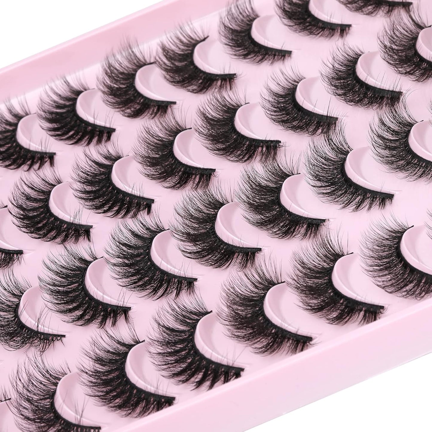 JIMIRE False Eyelashes Natural Fluffy Wispy Faux Mink Lashes 5D 14mm-18mm 5 Styles Mixed Lashes for Small Eyes Natural Look Fake Eyelashes 20 Pairs Multipack