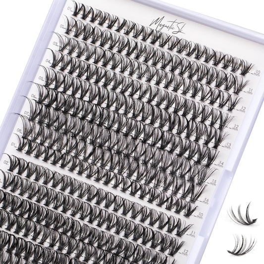 Lash Clusters 320pcs Individual Lashes 30D&40D DIY Lash Extensions D Curl Lash Clusters False Eyelashes Natural Look 10-16mm Mix Cluster Eyelash Extensions EASY TO USE (30D+40D-0.07D)