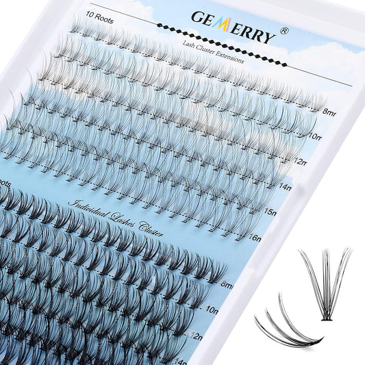 Individual Lashes Large Tray 240pcs 0.07mm 10D+20P C Curl Mix 8-16mm Lash Clusters Soft&Comfortable Cluster Lashes Mink Individual Lash Clusters Mixed Tray False Eyelashes By GEMERRY