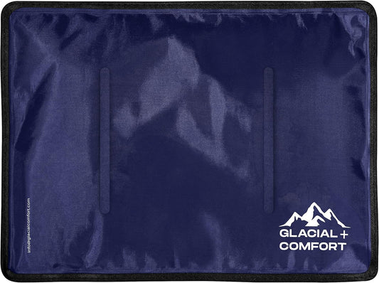 Glacial Comfort Large Gel Ice Pack for Injuries Reusable - (15" x 11") Cold Pads for Back Pain, Hip, Knee, Shoulder, Muscle Strains, Migraine & Postpartum Recovery, Flex Technology - Compression Pad.